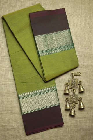 Green Yellow Leaf  Malarkodi Saree
